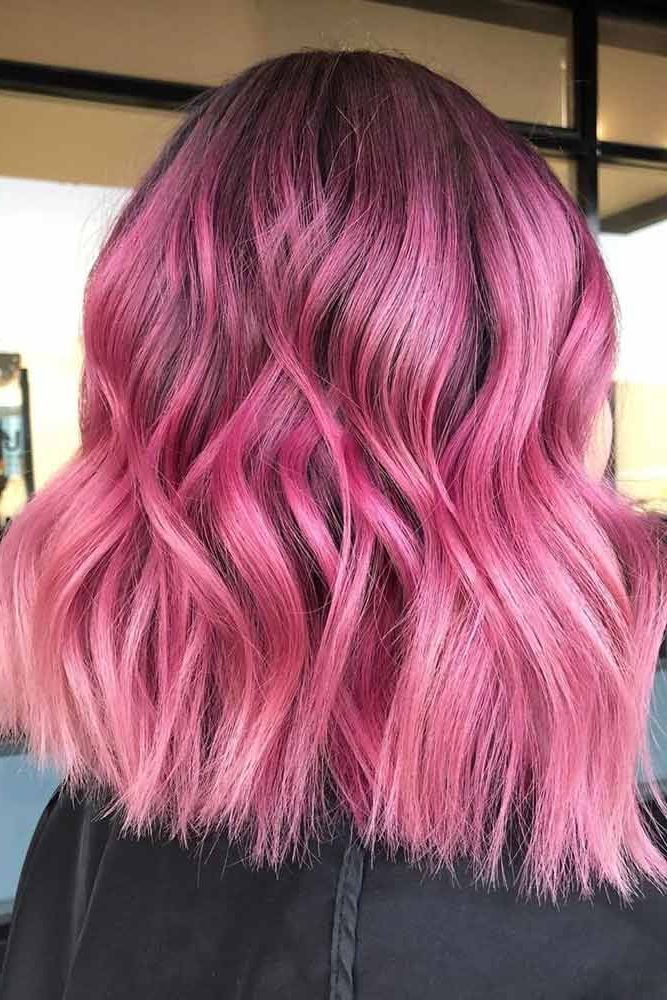 20 Flirty Pink Hair Ideas For You | Lovehairstyles For Most Recent Pink Balayage Haircuts For Wavy Lob (View 14 of 25)
