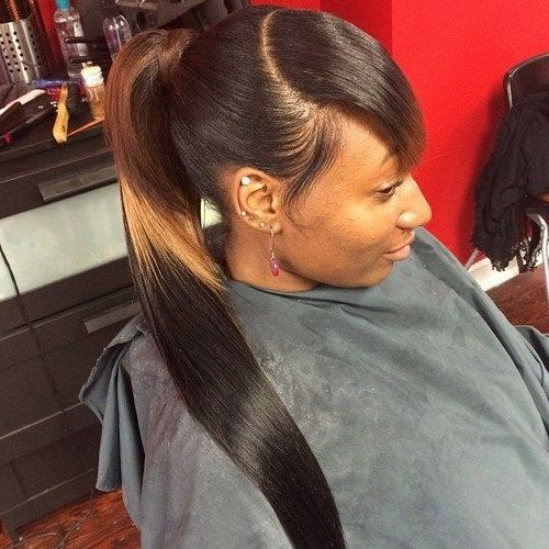 20 Great Ponytails With Bangs Inspiration Ideas | Side Ponytail Hairstyles,  Ponytail Styles, Sleek Ponytail Within Most Current Low Pony Hairstyles With Bangs (View 7 of 25)