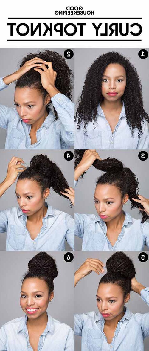 20 Incredibly Stunning Diy Updos For Curly Hair Pertaining To 2018 Outstanding Knotted Hairstyles (View 9 of 25)