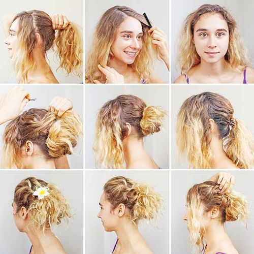 20 Incredibly Stunning Diy Updos For Curly Hair Pertaining To Most Recent Wavy Updos Hairstyles For Medium Length Hair (View 8 of 25)
