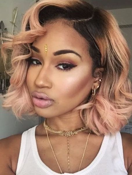 20 Sexy Bob Hairstyles For Black Women In 2022 – The Trend Spotter Pertaining To Newest Rose Gold Blunt Lob Haircuts (View 14 of 25)