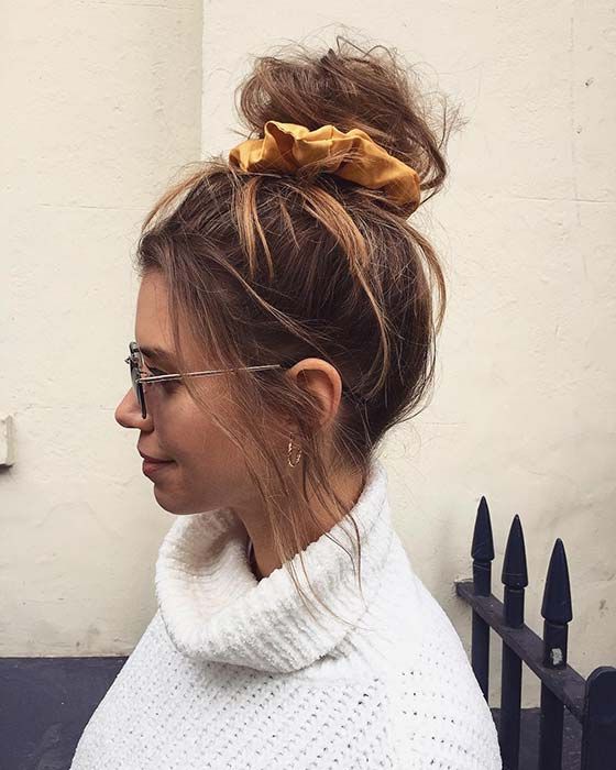 21 Cute And Easy Messy Bun Hairstyles – Page 2 Of 2 – Stayglam | Messy Bun  Hairstyles, Hair Styles, Bun Hairstyles Intended For Most Recent Messy Pretty Bun Hairstyles (View 8 of 25)