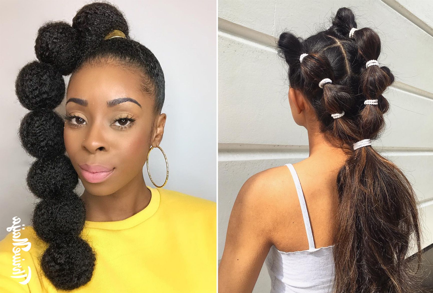 21 Ways Beautiful People Are Wearing Bubble Braids | Thrivenaija Within Most Recently Bubble Hairstyles For Medium Length (View 13 of 25)