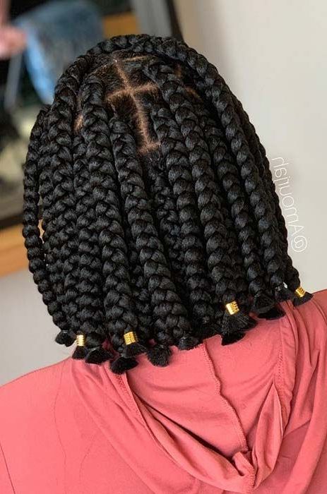 23 Short Box Braid Hairstyles Perfect For Warm Weather – Stayglam | Short  Box Braids Hairstyles, Short Box Braids, Box Braids Styling Pertaining To Braided Bob Short Hairstyles (View 17 of 25)