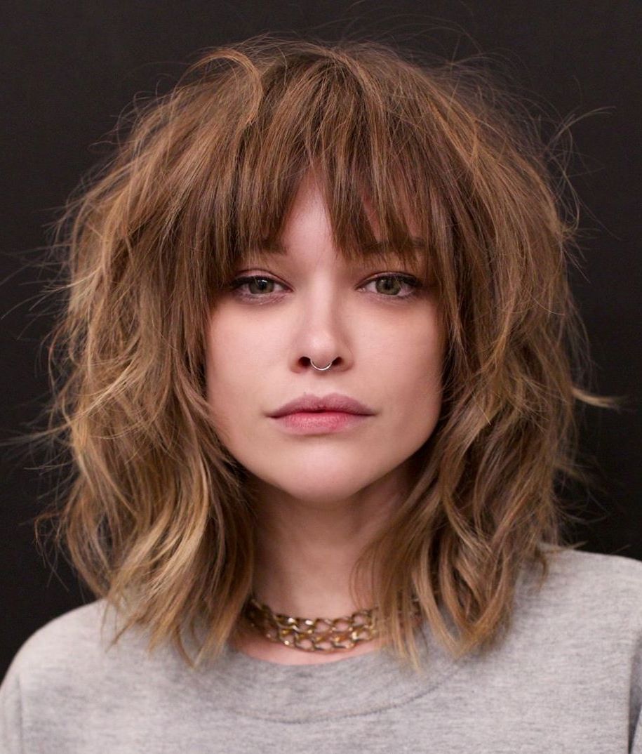 25 Latest Medium Length Hairstyles With Bangs For 2022 In Most Popular Medium Length Haircuts With Arched Bangs (View 7 of 25)