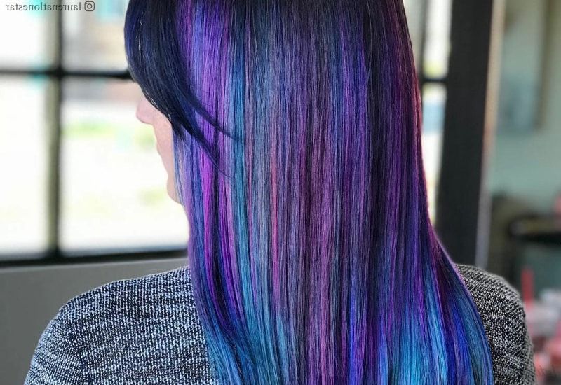 26 Incredible Ways To Get Galaxy Hair In 2022 (photos) Throughout Edgy Lavender Short Hairstyles With Aqua Tones (View 9 of 25)