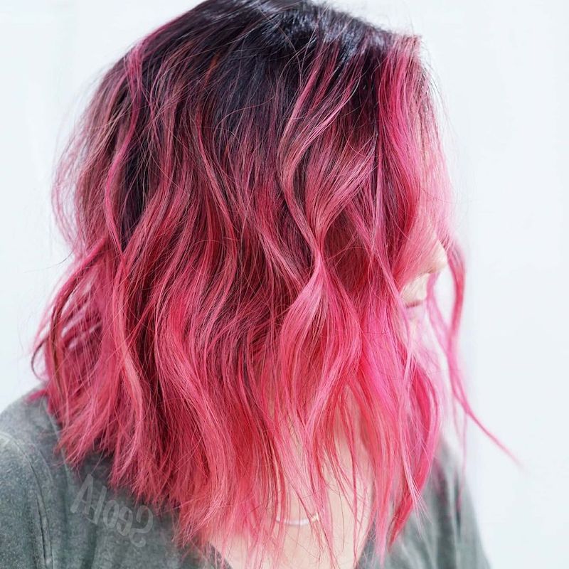 28 Stunning Examples Of Pink Ombré Hair For Latest Pink Balayage Haircuts For Wavy Lob (Photo 25 of 25)