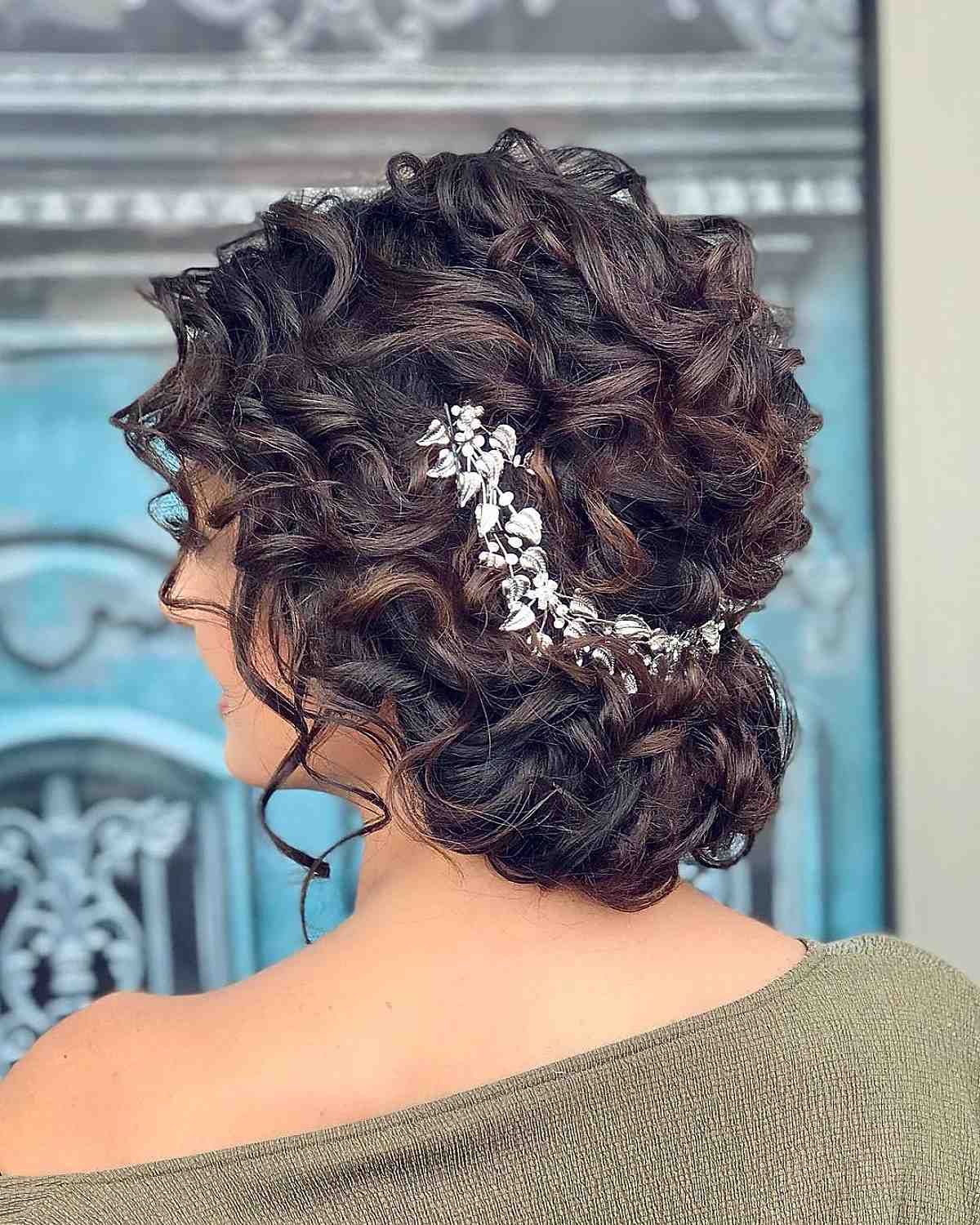 29 Easy & Cute Curly Hair Updos In Trending In 2022 Inside Latest Wavy Low Updos Hairstyles (View 23 of 25)