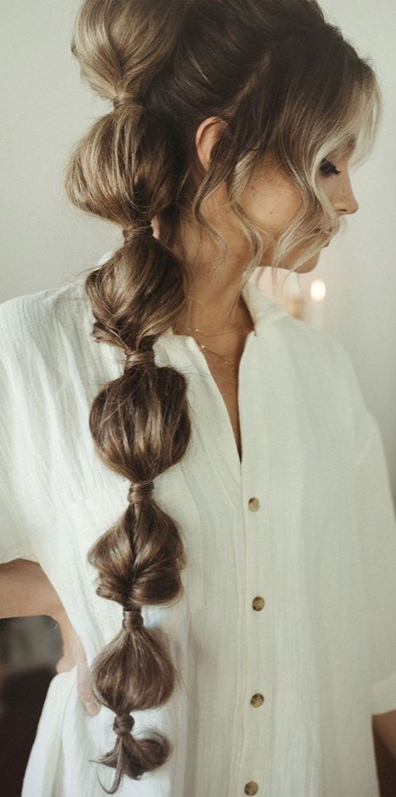 30 Cute Bubble Braid Hairstyles : Messy Bubble Braid Extra Long Hair I Take  You | Wedding Readings | Wedding Ideas | Wedding Dresses | Wedding Theme With 2018 Bubble Hairstyles For Medium Length (View 10 of 25)