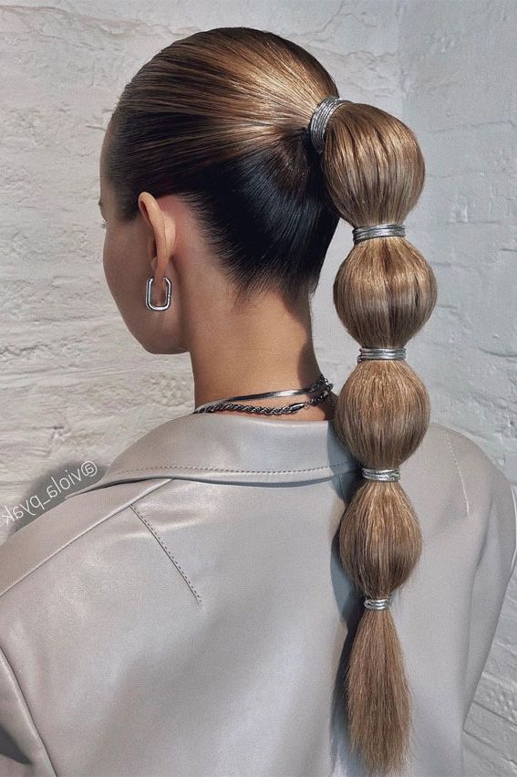 30 Cute Bubble Braid Hairstyles : Sleek Ponytail With Bubbles Effect I Take  You | Wedding Readings | Wedding Ideas | Wedding Dresses | Wedding Theme Intended For Most Current Bubble Hairstyles For Medium Length (View 20 of 25)