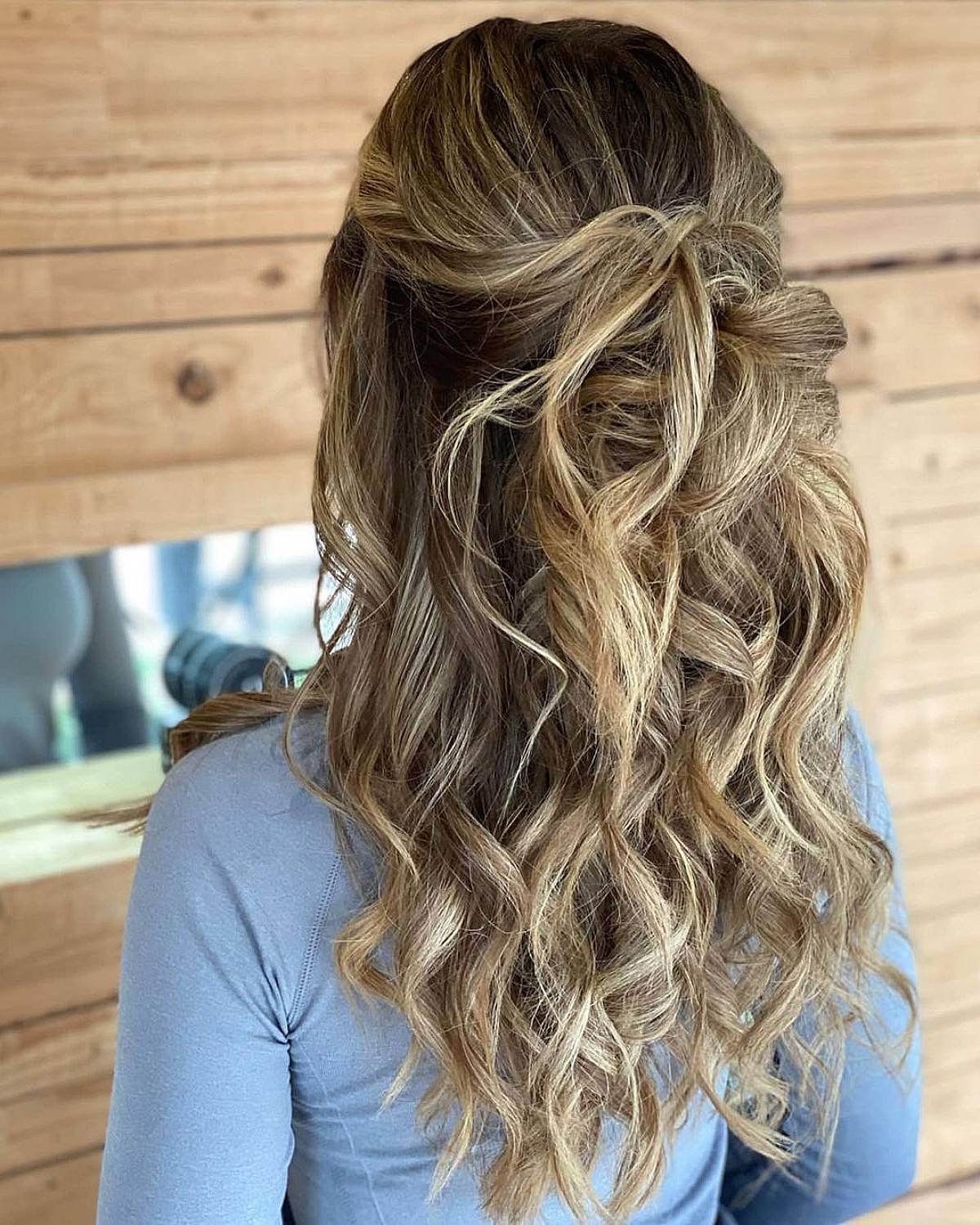 30 Prettiest Half Up Half Down Prom Hairstyles For 2022 Throughout Latest Messy Medium Half Up Hairstyles (View 7 of 25)