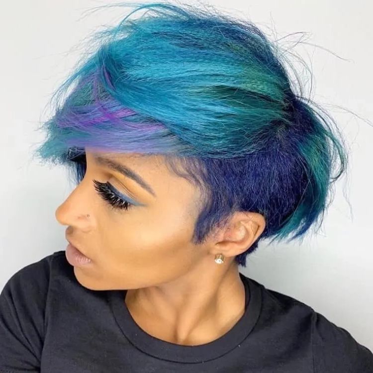 31 Gorgeous Pixie Cuts For Black Women (2022 Trends) With Blue Punky Pixie Hairstyles With Undercut (View 22 of 25)