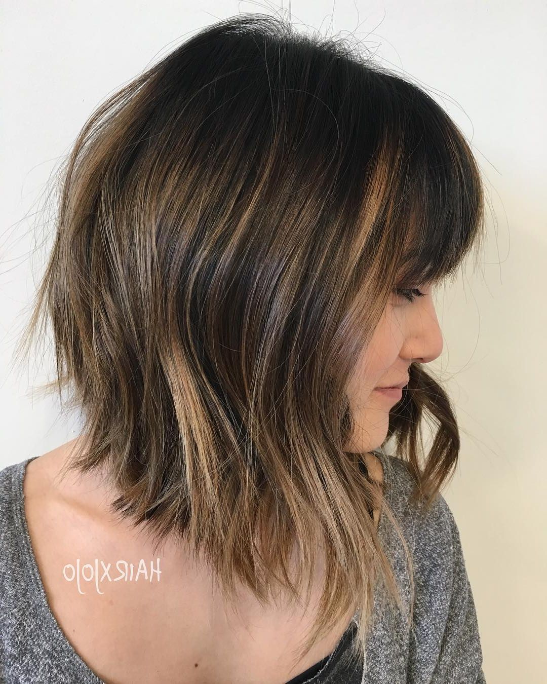 31 Trendiest Long Bob With Bangs + What To Consider Before Getting This In One Length Bob Hairstyles With Long Bangs (View 15 of 25)
