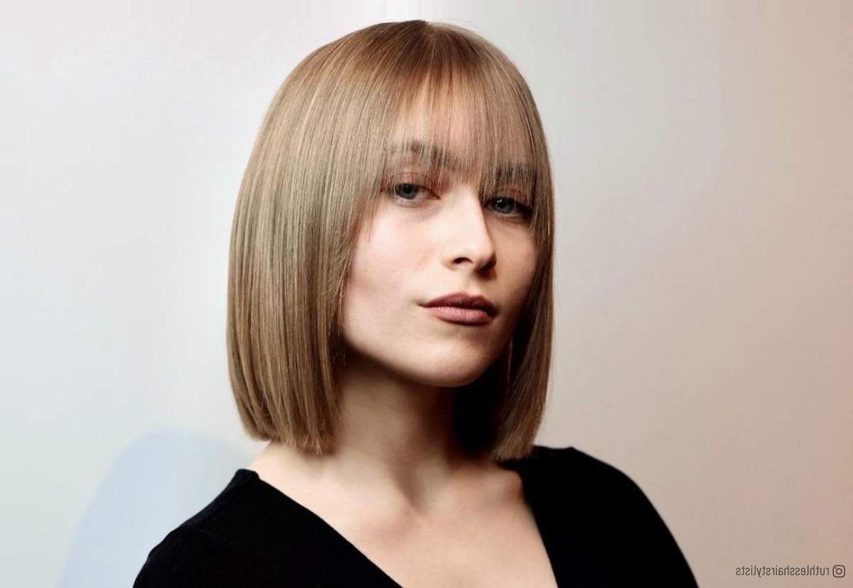 31 Trendy Blunt Bob With Bangs To Inspire Your Next Chop For Long Side Bangs Blunt Bob Hairstyles (Photo 20 of 25)