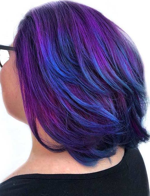34 Stunning Blue And Purple Hair Colors Regarding Edgy Lavender Short Hairstyles With Aqua Tones (View 11 of 25)