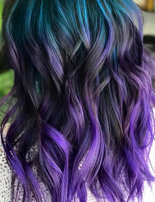 34 Stunning Blue And Purple Hair Colors Throughout Edgy Lavender Short Hairstyles With Aqua Tones (View 8 of 25)