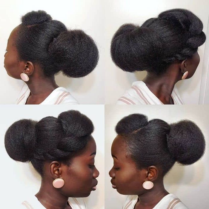 35 Beautiful & Natural Hair Updos Trending This Year Pertaining To Twisted Updo Hairstyles For Bob Haircut (View 14 of 25)