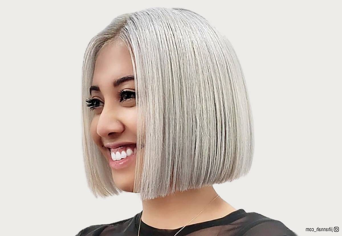 35 Coolest Middle Part, Blunt Cut Bobs To Try Asap Regarding Bright Blunt Hairstyles For Short Straight Hair (View 7 of 25)
