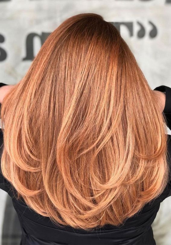 35 Copper Hair Colour Ideas & Hairstyles : Light Copper + Honey Blonde Intended For Most Up To Date Copper Medium Length Hairstyles (Photo 19 of 25)