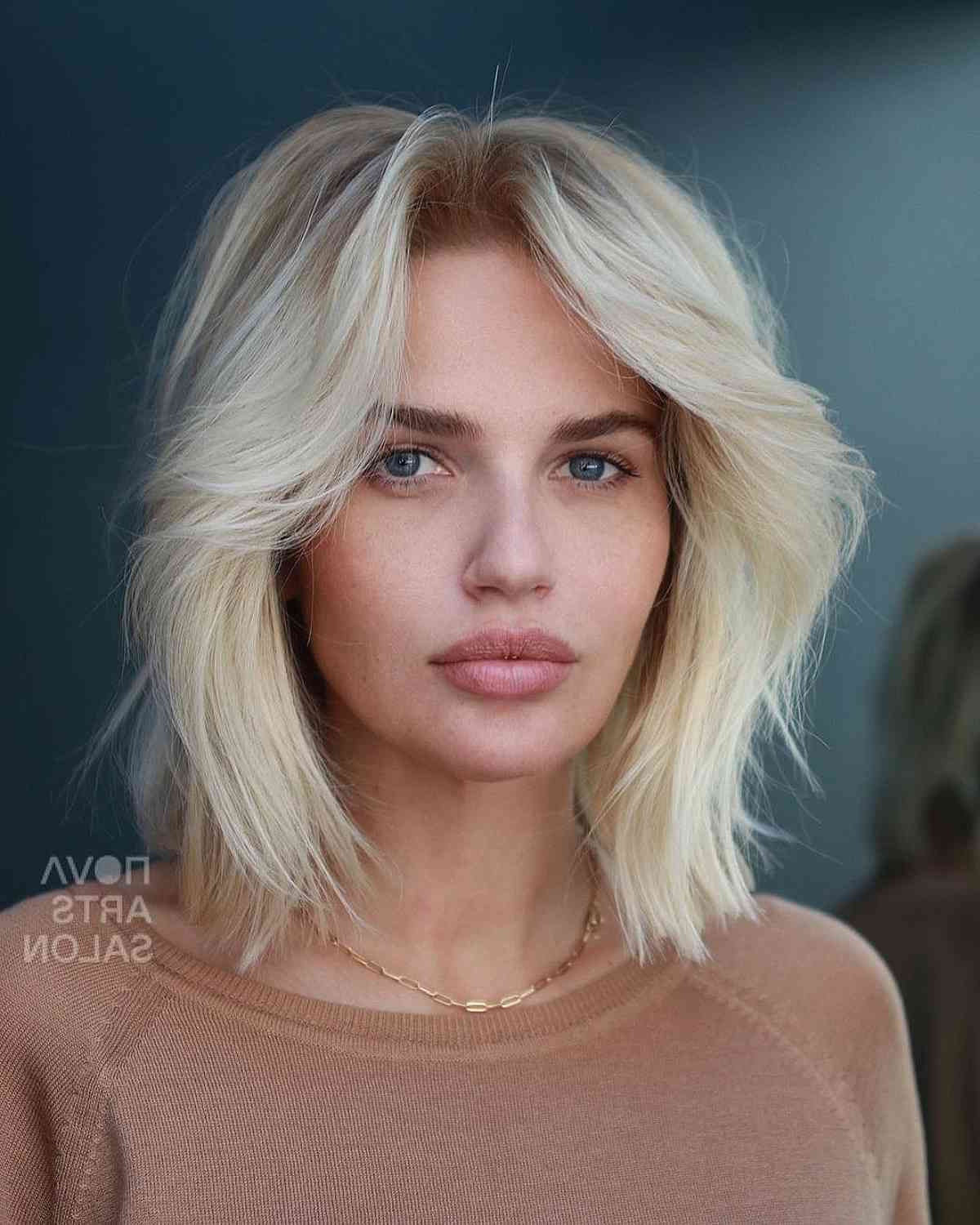 36 Hottest Shaggy Bob Haircuts To Copy This Year With Newest Shaggy Blonde Lob Haircuts (View 8 of 25)