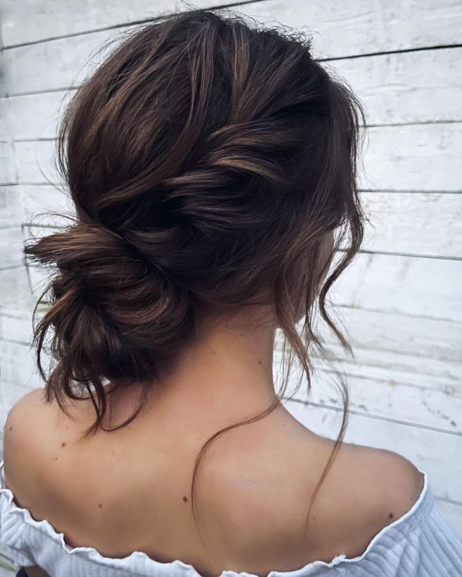40 Beautiful Updo Hairstyles For 2022 : Effortless Low Bun Hairstyle For  Dark Choco For Most Up To Date Updos Hairstyles Low Bun Haircuts (View 6 of 25)