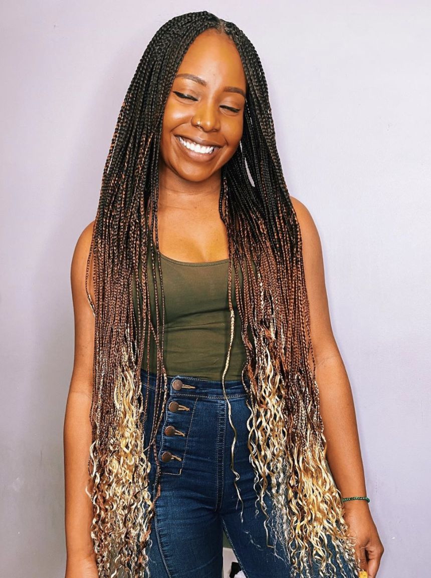 40 Cute Box Braids Hairstyles To Try In 2022 | Glamour Inside Most Up To Date Big Braids Hairstyles For Medium Length Hair (View 13 of 25)