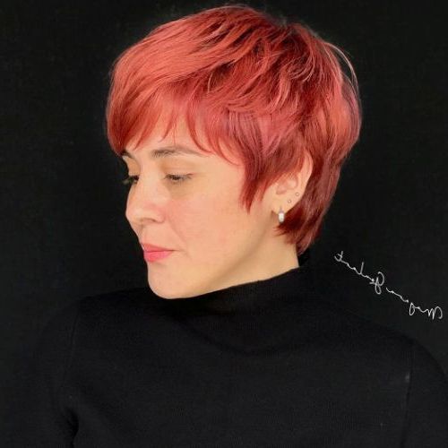 40 Pixie Cuts For Round Face That You'll Love – Babydoll Couture Glam With Regard To Bright Bang Pixie Hairstyles (Photo 23 of 25)