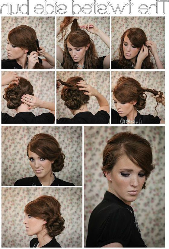40 Quick And Easy Updos For Medium Hair Intended For Best And Newest Twisted Buns Hairstyles For Your Medium Hair (View 13 of 25)