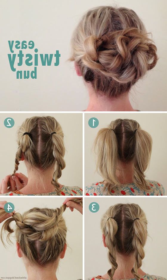 40 Quick And Easy Updos For Medium Hair Intended For Current Medium Hair Updos Hairstyles (View 6 of 25)