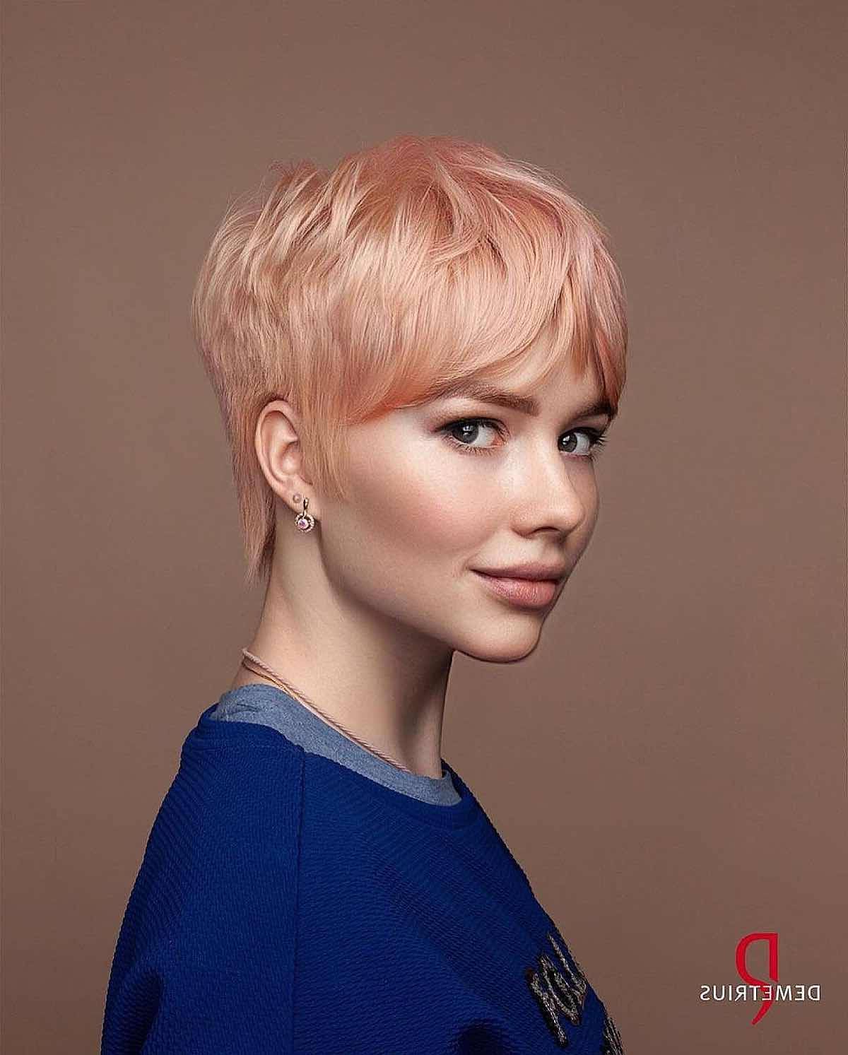 43 Cutest Pixie Cuts With Bangs For A Face Flattering Crop Regarding Bright Bang Pixie Hairstyles (View 5 of 25)