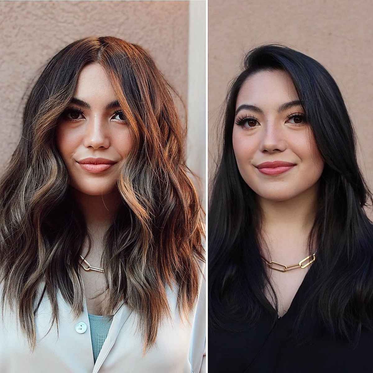 43 Flattering Middle Part Hairstyles Trending Right Now Pertaining To Best And Newest Middle Parted Medium Length Hairstyles (View 12 of 25)