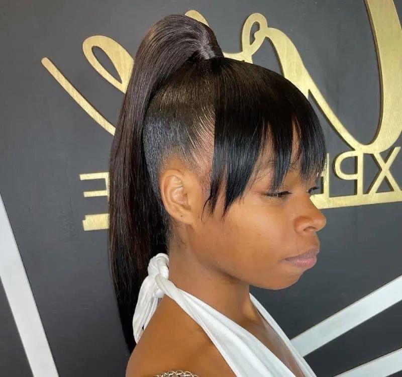 48 Magical Ways To Get Ponytails With Bangs Right Now – Hairstyle Camp Inside Most Recently Low Pony Hairstyles With Bangs (View 9 of 25)