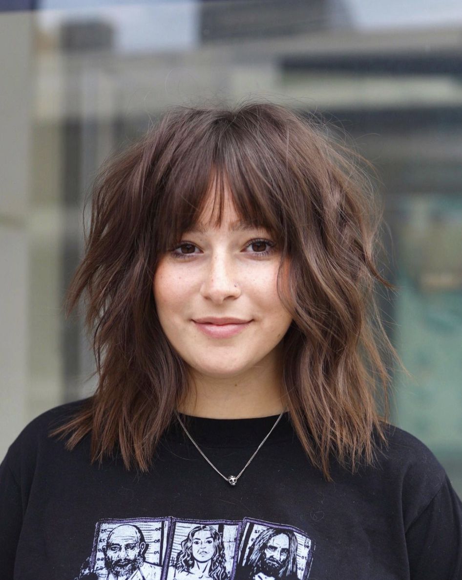 50 Best Hairstyles With Bangs For 2022 Intended For Newest Medium Haircuts With A Fringe (View 10 of 25)