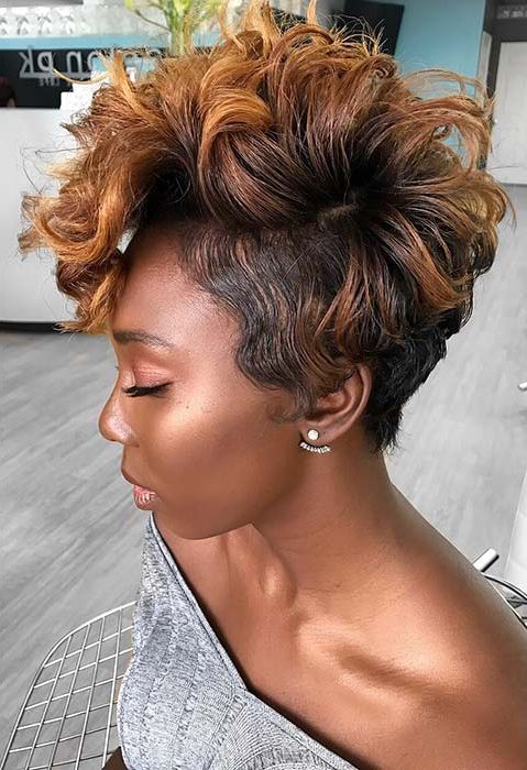 50 Short Hairstyles For Black Women | Stayglam Throughout Peach Wavy Stacked Hairstyles For Short Hair (Photo 22 of 25)