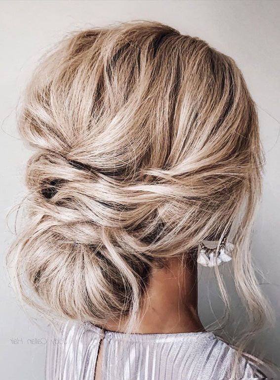 54 Cute Updo Hairstyles That Are Trendy For 2021 : Cute Textured Low Bun With Regard To Most Popular Updos Hairstyles Low Bun Haircuts (View 5 of 25)