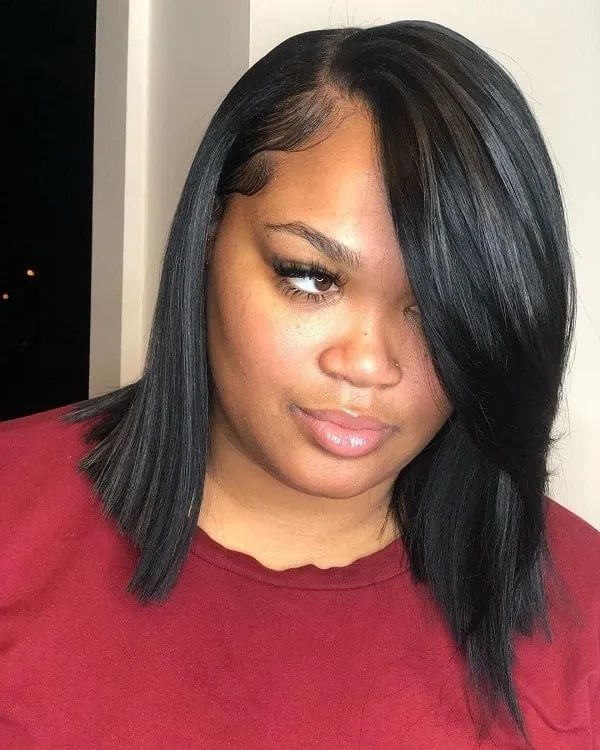 55 Hottest Weave Bobs To Try In 2022 – Hairstyle Camp Intended For Side Parted Blunt Bob Hairstyles (Photo 24 of 25)