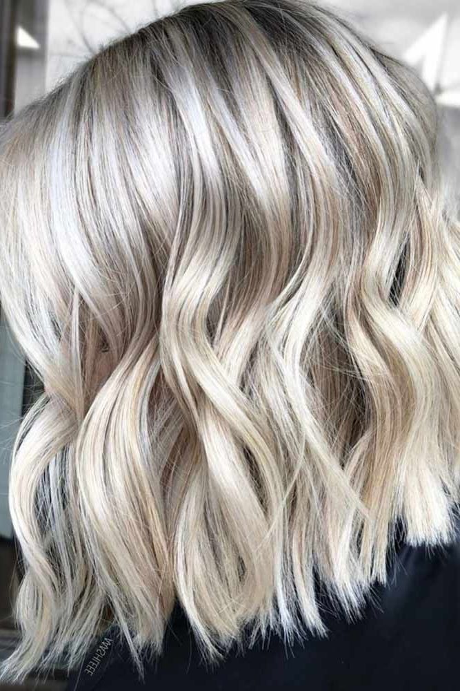 55 Medium Length Hairstyles Ideal For Thick Hair | Lovehairstyles |  Medium Length Blonde Hair, Medium Length Hair Styles, Hair Waves With Most Popular Icy Blonde Beach Waves Haircuts (View 12 of 25)
