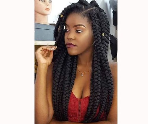 55 Most Popular Box Braids Hairstyles Of 2022 Within 2018 Big Braids Hairstyles For Medium Length Hair (Photo 21 of 25)