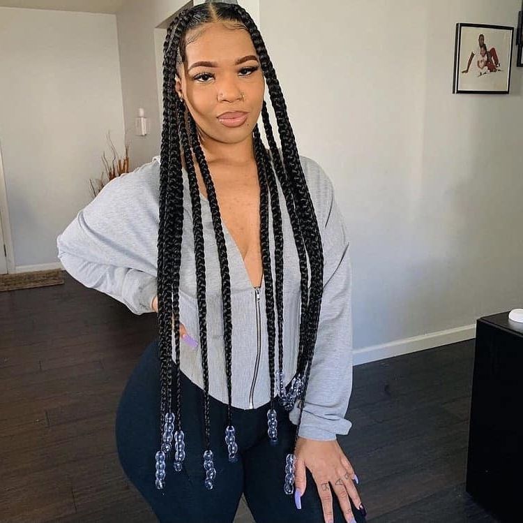 60 Box Braids Hairstyles For Black Women To Try In 2022 In Latest Big Braids Hairstyles For Medium Length Hair (View 6 of 25)