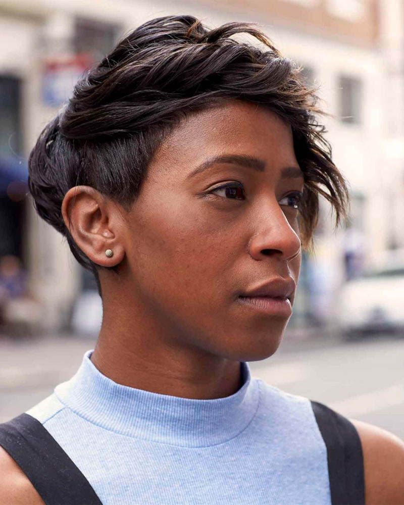 61 Attractive Short Hairstyles For Black Women: Illustrated Guide Regarding Side Parted Pixie Hairstyles With An Undercut (View 3 of 25)