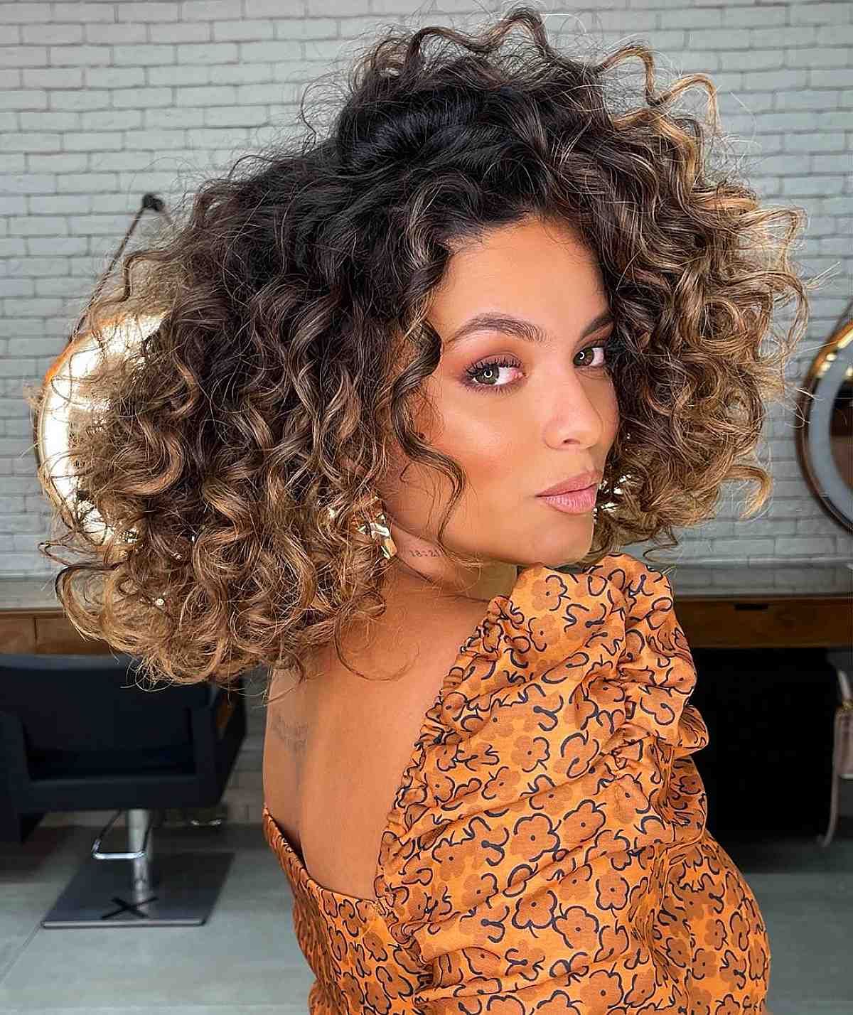 62 Best Shoulder Length Curly Hair Cuts & Styles In 2022 In Recent Silver Loose Curls Haircuts (View 13 of 25)