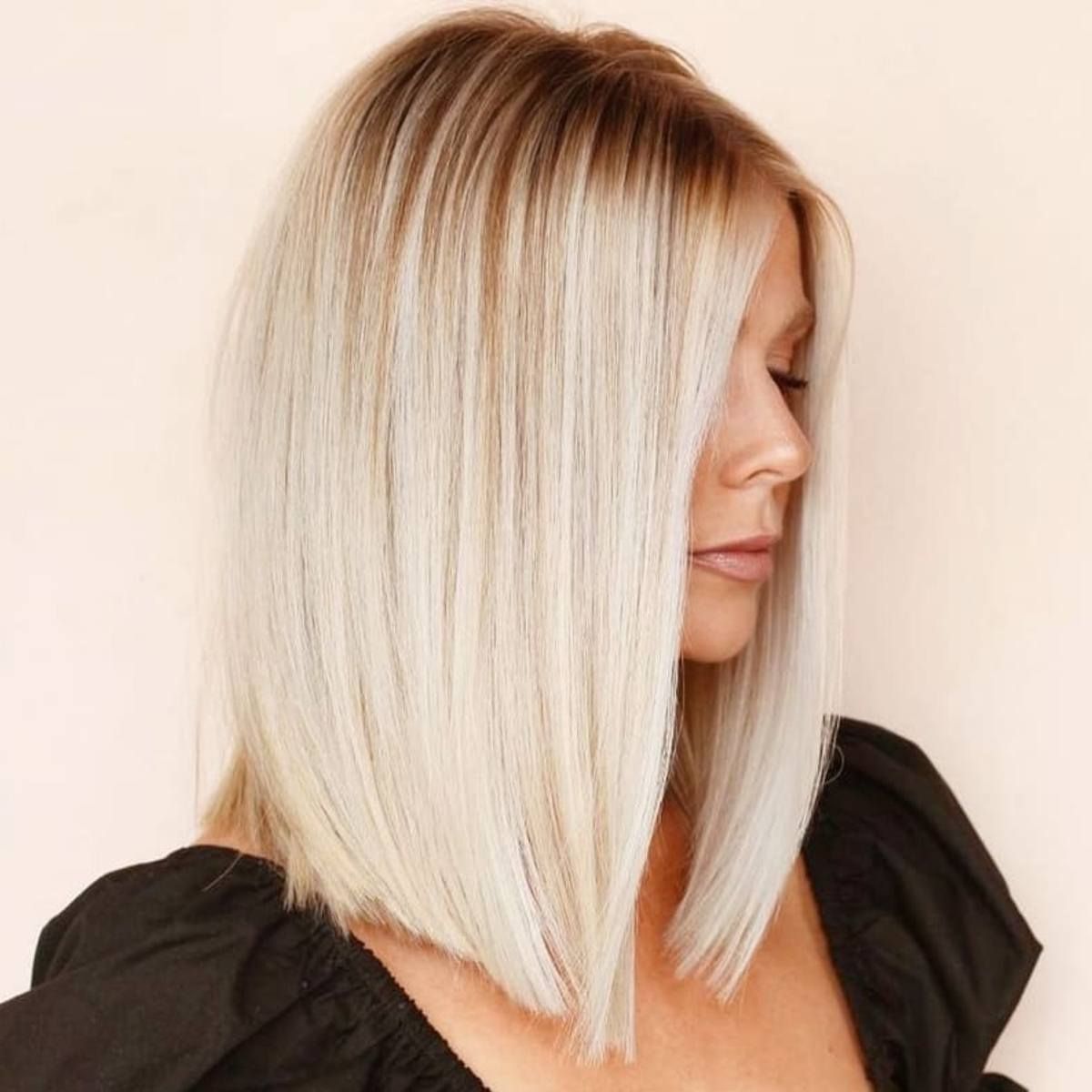 65 Hottest Lob Haircuts Aka The Long Bob Inside Most Recently Blunt Beige Blonde Lob Haircuts (View 9 of 25)