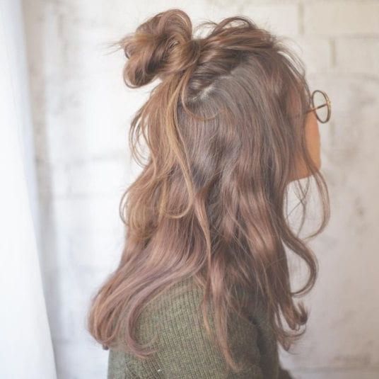 7 Ridiculously Easy Half Up, Half Down Bun Ideas In Recent Messy Medium Half Up Hairstyles (View 3 of 25)