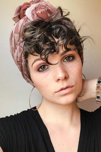 70+ Sassy Short Curly Hairstyles To Wear At Any Age! | Short Curly  Hairstyles For Women, Scarf Hairstyles, Headband Hairstyles In Wavy Pixie Hairstyles With Scarf (View 1 of 25)
