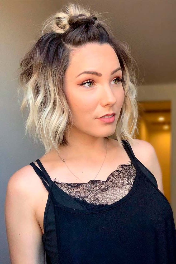 85+ Medium Length Hairstyles To Look Trendy In 2022 – Glaminati Intended For Most Recently Medium Length Hairstyles With Top Knot (Photo 20 of 25)