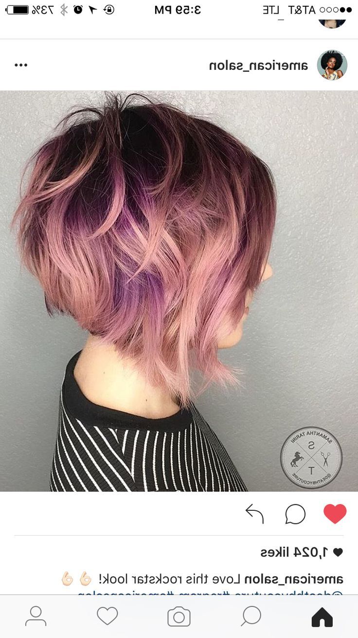 A Line Bob With Layers | Hair Color Rose Gold, Hair Styles, Short Hair Color In Most Up To Date Raspberry Gold Sombre Haircuts (View 4 of 25)