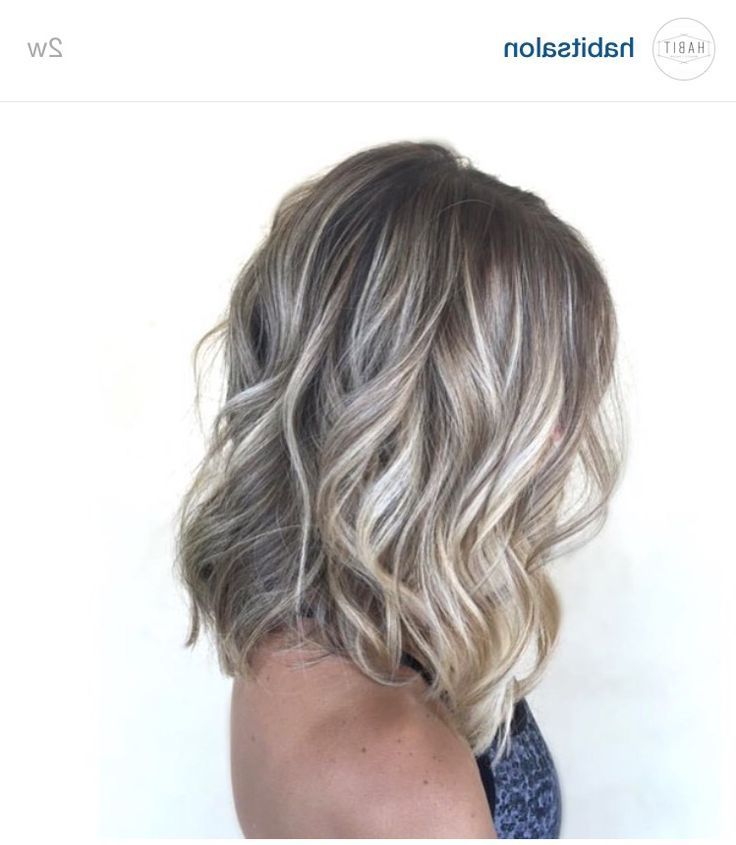 Ash Blonde With Pale Blonde Balayage From @habitsalon | Hair Styles, Silver  Hair Color, Thick Hair Styles With Regard To Most Recent Lob Haircuts With Ash Blonde Highlights (View 7 of 25)