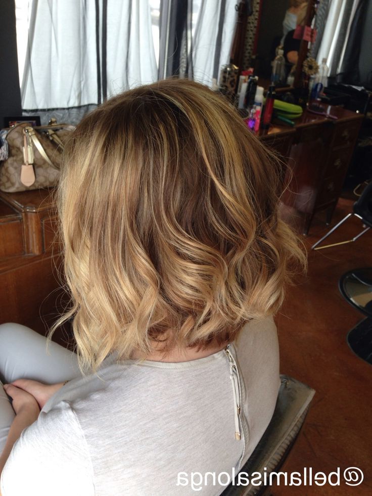Bellamisalon Balayage Ombre Short Blonde Brown Curly Messy Waves | Short  Hair Balayage, Hair Styles, Wavy Haircuts Regarding Most Recent Waves Haircuts With Blonde Ombre (View 8 of 25)