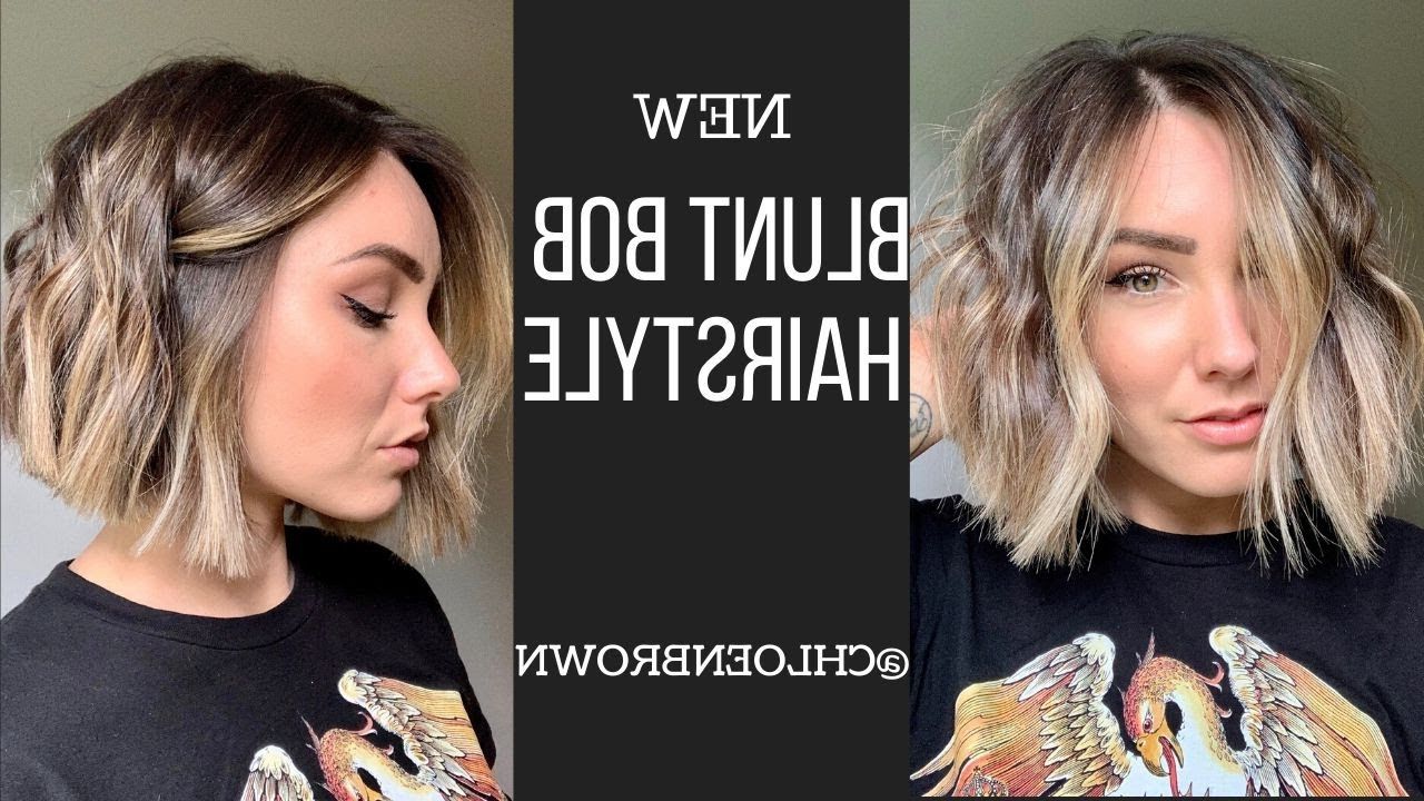 Blunt Bob Hairstyle || Chloenbrown – Youtube With Regard To Most Current Blunt Wavy Hairstyles (Photo 21 of 25)