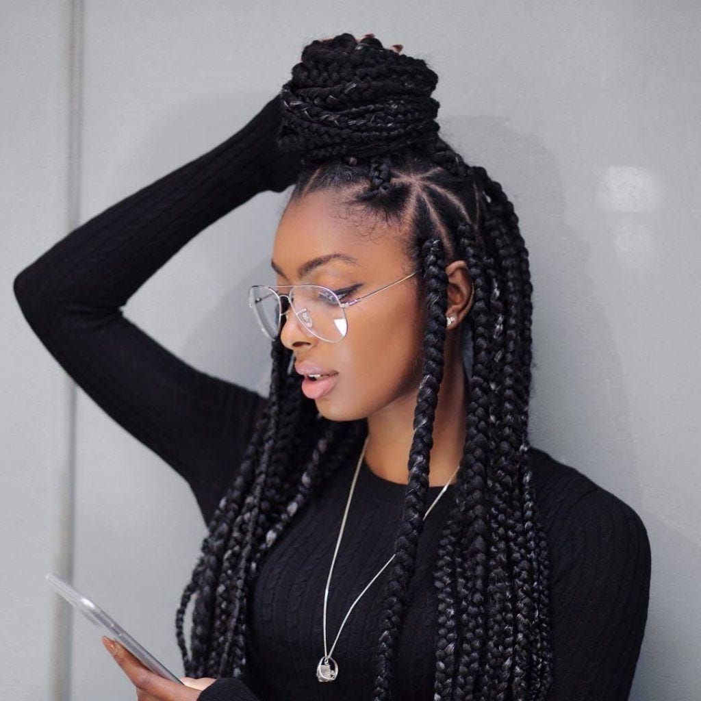 Box Braids On Natural Hair: How To Create Them And + 26 Looks To Love | All  Things Hair Us In Most Popular Big Braids Hairstyles For Medium Length Hair (View 4 of 25)